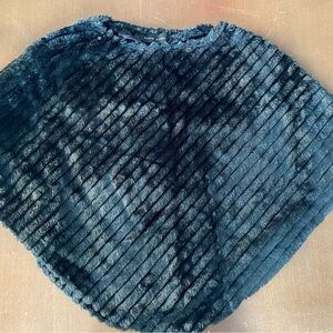 Luxurious Black Faux Fur Poncho